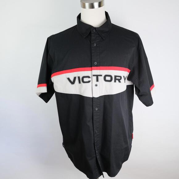 Victory Motorcycles Shirt Men Large Black Mechanic Workwear Shop Uniform Biker - Picture 1 of 10